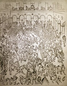 El frenético mundo capitalista en la Bolsa de París, por Gustave Dore de Gustave Dore