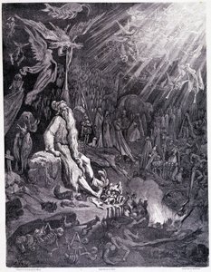 El juicio final terminará tu tormento... Placa XII - Ilustración de Gustave Doré (1832-1883), para La leyenda del judío errante de Pierre Dupont, edición Librería del magazín pintoresco, París 1862 de Gustave Dore