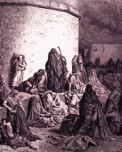 El pueblo llora por Jerusalén, por Doré. - Biblia de Gustave Dore