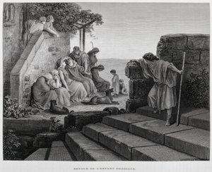 El regreso del hijo pródigo, Ilustración de la Biblia de Dore