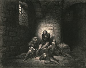 Entonces, para no entristecerlos más, mantuve mi espíritu en silencio, c1890 de Gustave Dore