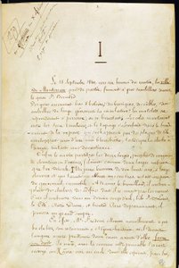 Primera página del manuscrito de “L