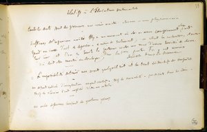 Folio 39 del cuaderno n. 19 Página manuscrita de los borradores de Gustave Flaubert. Planes para la educación sentimental. BHVP. de Gustave Flaubert