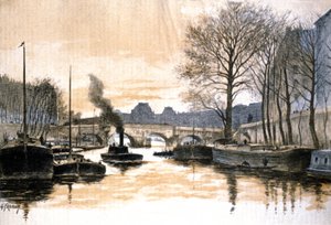 París, Sena y Puente Nuevo de Gustave Fraipont