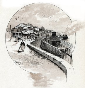 Vista del barrio Point du Jour, Boulogne Billancourt (Vista del barrio Point du Jour, Boulogne-Billancourt) Dibujo de Gustave Fraipont (1849-1923) desde Saint-Juirs de Gustave Fraipont