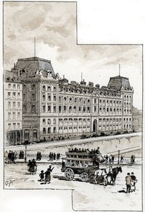 Vista del departamento de policía en el quai des golfevres, París Dibujo de Gustave Fraipont (1849-1923) desde Saint-Juirs de Gustave Fraipont