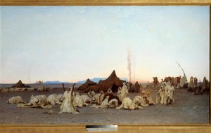 Oración vespertina en el desierto del Sahara (detalle) de Gustave Guillaumet