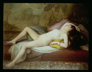 Desnudo tumbado en una chaise longue (óleo sobre lienzo)