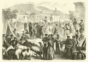 Feria anual de la ciudad de Alcalá, España de Gustave Janet