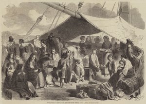 Cubierta del barco en Ringo, con refugiados de Messina de Gustave Janet