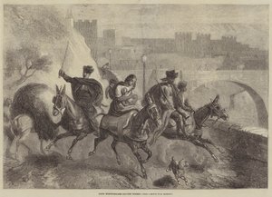 Gitanos comerciantes de caballos saliendo de Toledo