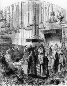 Matrimonio de la Princesa Stephanie de Bélgica (1864-1945) y el Archiduque Rodolfo de Austria (1858-1889) en la Basílica de los Agustinos en Viena