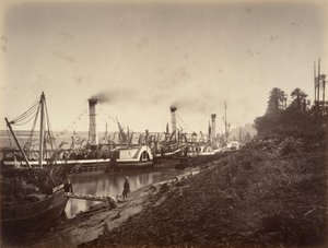 Fiesta de S. A. Ismaíl Pacha a bordo de los barcos de LL. A A. los príncipes, enero de 1867, 1867 de Gustave Le Gray