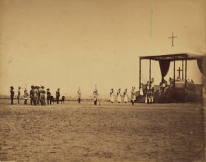 [Misa militar en el campo de Chalons en presencia del Emperador (Le messe militaire..Camp de Chalons...presence de l