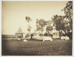 Preparación de la Mesa del Emperador, Camp de Châlons de Gustave Le Gray
