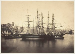 Barcos en el puerto de Sète, 1857 de Gustave Le Gray