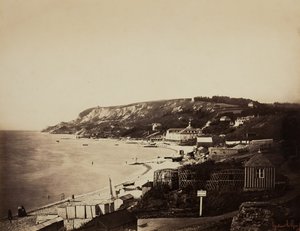 La playa en Sainte-Adresse, con los baños Dumont de Gustave Le Gray