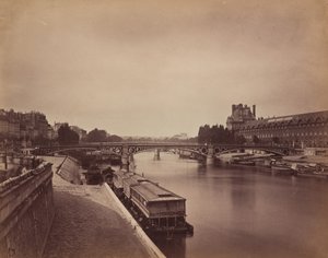El Puente del Carrousel, París: Vista al Oeste desde el Puente de las Artes de Gustave Le Gray