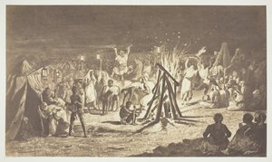 Sin título [Pintura de Las fogatas en Camp de Chalons por Bénédict Masson], 1857 de Gustave Le Gray