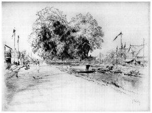 Canal en Troyes, c. 1880-1930, 1924 de Gustave Leheutre