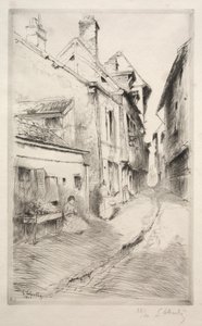 La calle de la Escuela en Troyes, 1902 de Gustave Leheutre