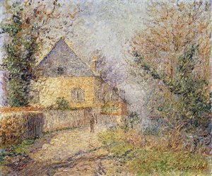 Casas en las orillas del Eure, Louviers, 1902 de Gustave Loiseau