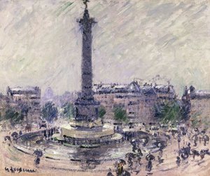 París, Plaza de la Bastilla, c.1922 de Gustave Loiseau