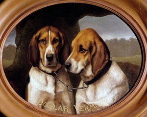 Perros Dólar y Vermout Retratos de perros de caza. Pintura de Gustave Mohler (1836-1920) 1866 Gien, Museo de la Caza. de Gustave Mohler
