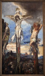 Cristo y los dos ladrones de Gustave Moreau