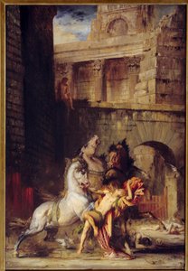 Diomedes devorado por sus caballos de Gustave Moreau