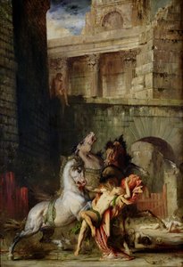 Diomedes siendo devorado por sus caballos, 1865 de Gustave Moreau