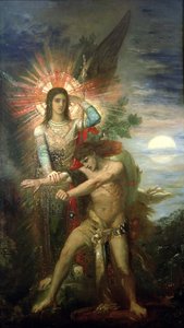 Jacob y el ángel, 1878 de Gustave Moreau
