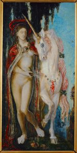 El Unicornio (pintura sobre lienzo) de Gustave Moreau
