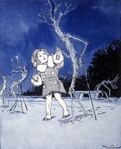 Ilustración para "La storia di Peter Pan", fábula de James Matthew Barrie (JM o J. M. Barrie de Gustavo Gustavino Rosso