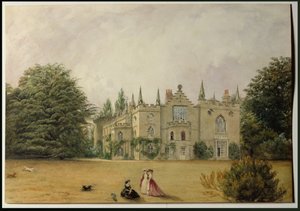 Vista de Strawberry Hill, Middlesex desde los jardines de Gustavus Ellinthorpe Sintzenich