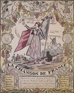 Alegoría de la canción francesa (litografía en color) de Guy Arnoux