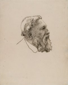 Cabeza de Rodin (carboncillo sobre papel) de Gwen John