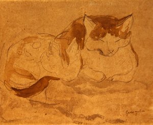 Gato durmiendo de Gwen John