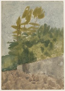 Árboles (acuarela, gouache y lápiz sobre papel) de Gwen John
