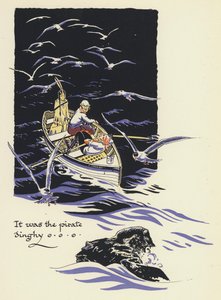 Peter Pan y Wendy: Era el bote pirata (litografía en color)