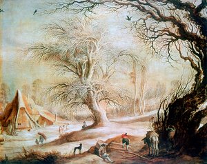 Paisaje de invierno, c1606-1656 de Gysbrecht Leytens