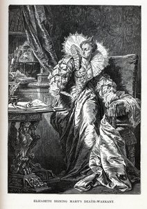 Isabel firmando la orden de ejecución de María, 1882