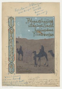 Diseño de encuadernación para: Pieter Louwerse, Antología de Las mil y una noches, 1910 de H.C. Louwerse (signed by artist)