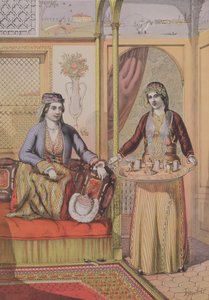 Damas armenias en casa, grabado por Charles Parsons, 1862 de H.J. van Lennep