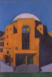 Plano de la entrada al Gemeentemuseum, La Haya de H.P. Berlage