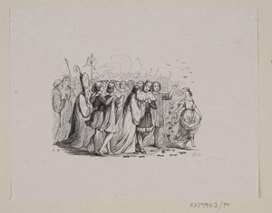 Ilustración para "Los cisnes salvajes" en H.C. Andersen, "Cuentos y historias", Volumen 1 de H.P. Hansen