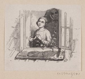 Ilustración para "Cinco de una vaina de guisante" en H.C. Andersen, "Cuentos y Historias", Volumen 2