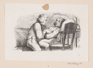 Ilustración para "El compañero de viaje" en H.C. Andersen, "Cuentos y historias", Volumen 1 de H.P. Hansen