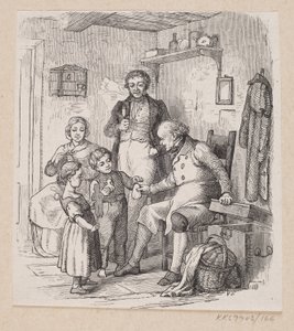Ilustración de "Bajo el sauce" en H.C. Andersen, "Cuentos y relatos de hadas", volumen 2 de H.P. Hansen