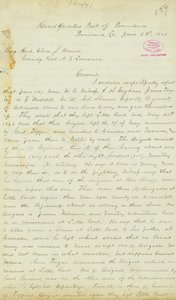 Carta de H. T. Reid, cuartel general, Post of Providence, Louisiana, al General de Brigada Elias S. Dennis, 22 de junio de 1863 de H.T. Reid